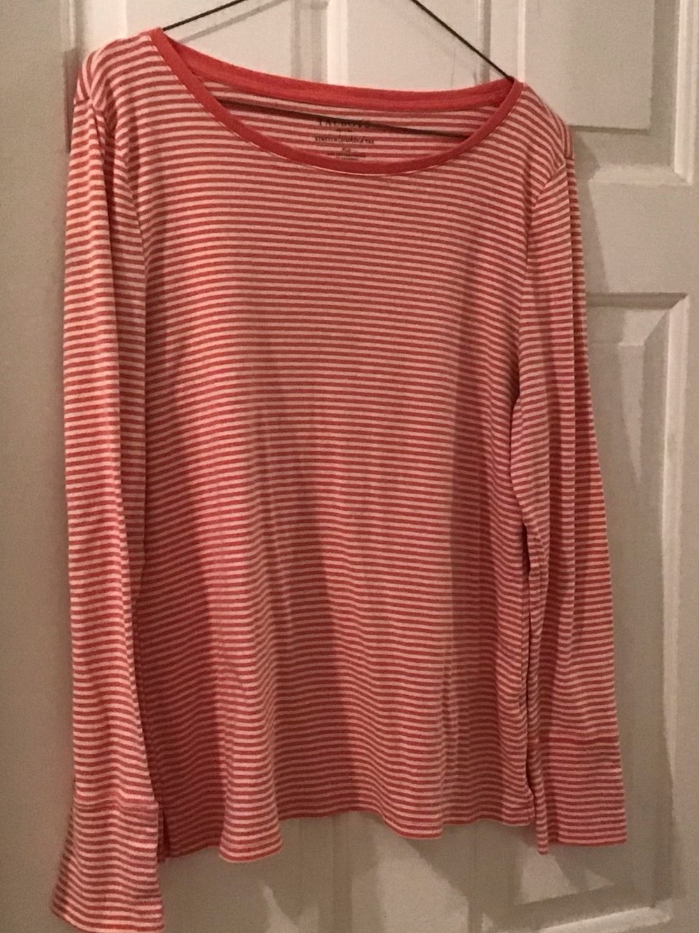 Talbots Petites PXL Womens Blouse Tunice Long Sleeve Stripe Cotton Stretch